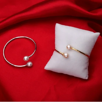 Moda 925 sterling srebra prirodni biseri, narukvice dual beadfreshwater biseri, narukvice podesiva za žene svadbeni poklon