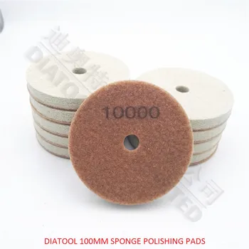 DIATOOL 10шт 100mm spužva dijamant za poliranje, jastučići za mramora blag kamen #10000 novi tip mokra brusni diskovi