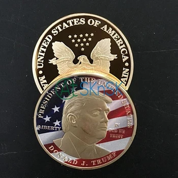 10 kom./lot 45. predsjednika 2016 SAD Kennedy Donald Trump novčić predsjednik Sjedinjenih američkih Država позолоченная novčić poziv kovanice novi