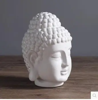 Kip Buddhe, stakleno keramička glava Statue, kućni ukras feng shui