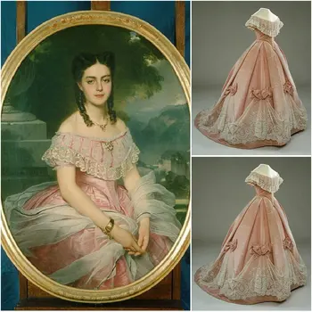 Novost 2017 godine!Luxs berba victorian haljine 1860-ih godina Scarlett Civil War Southern Belle dress Marie Antoinette dresses US4-36 C-808