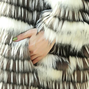 Nerazzurri 2017 Žene zima umjetno krzno kaput slobodan paperjast elegantne ženske dame sintetički klaudije lizija krzno jakna odjeća plus veličina S-6XL